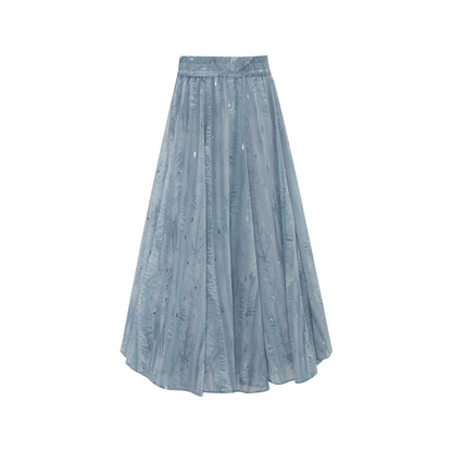 (Pre-Order)Clear Light - Embroidered Tencel Pojian Duijin & Poqun Set modern Shisanyu Flowing Midi Skirt XS