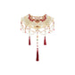 Ming-style red toasting horse face skirt, cloud shoulder Hanfu. HanFuDreams Fashion