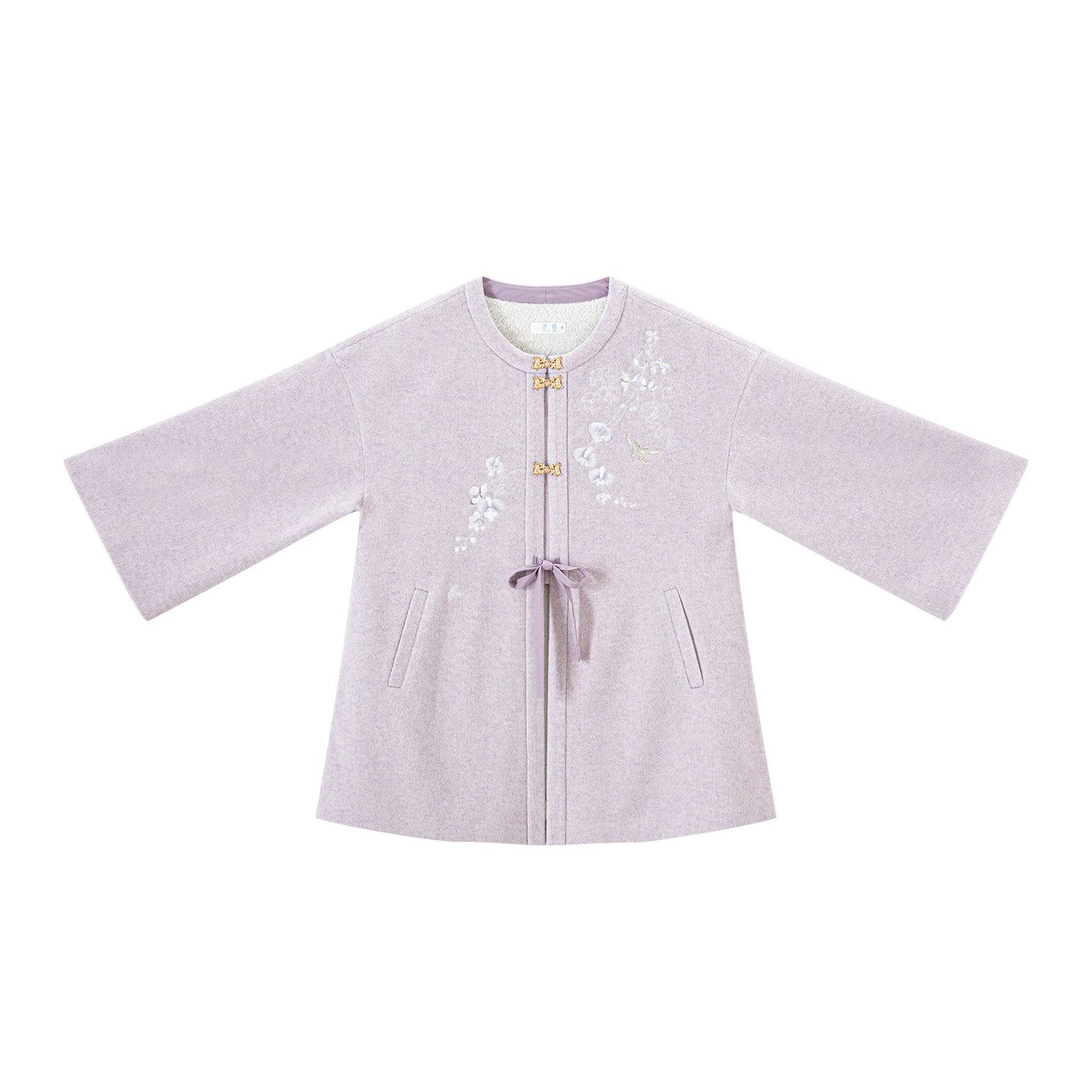 Chi Xia [Phalaenopsis Dream] velvet medium and long jacket imitation fox fur collar