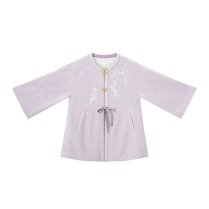 Chi Xia [Phalaenopsis Dream] velvet medium and long jacket imitation fox fur collar