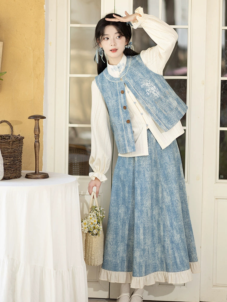 Han Element Bijia Short Shirt Skirt Hanfu Women