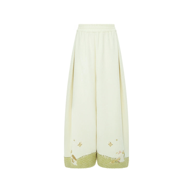 More than thirteen [Muyun] plush jacket embroidered pants warm national style set modern HanFuDreams pants S