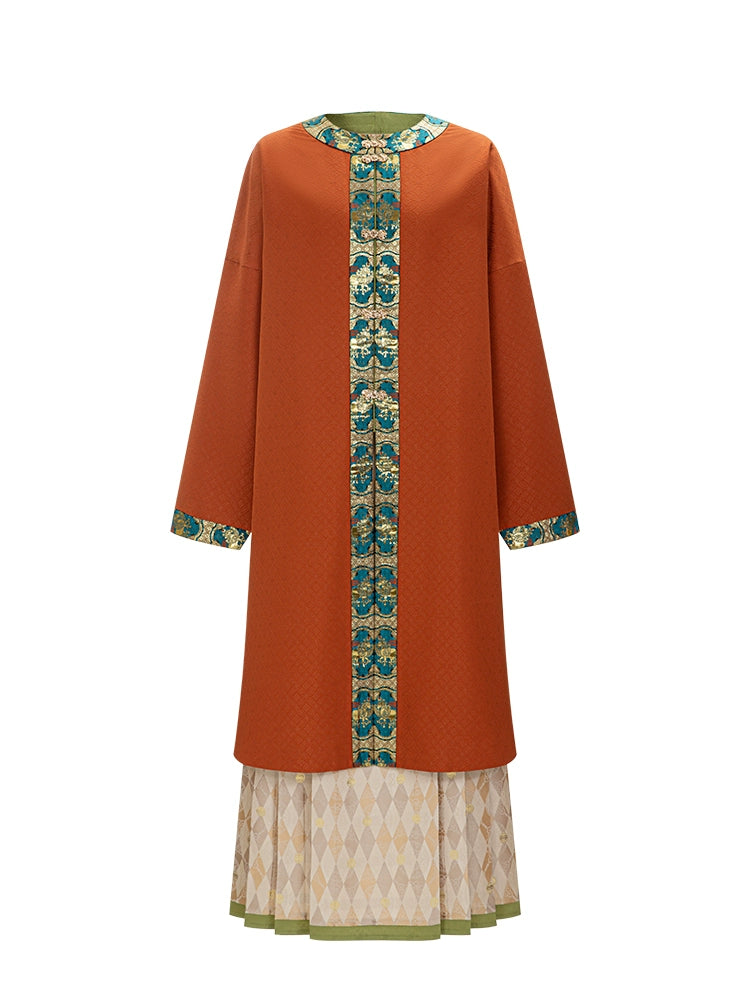 Chi Xia [Red Jade] Ming-made Wanli placket long jacket horse dress