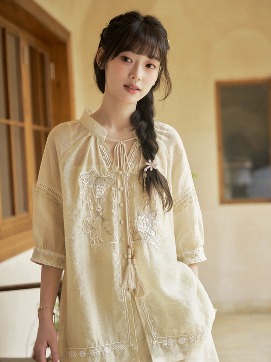 More than thirteen [闲游] shirts and shorts national style suit modern HanFuDreams