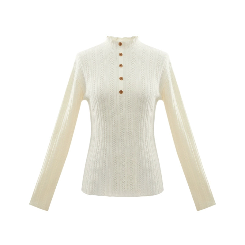 More than thirteen [cedar] 2025 autumn new round neck pullover sweater modern HanFuDreams sweater S