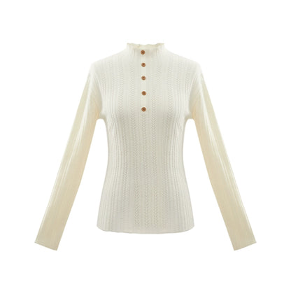 More than thirteen [cedar] 2025 autumn new round neck pullover sweater modern HanFuDreams sweater S