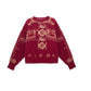 More than thirteen [Zhuxi] red New Year's round neck women's knitted sweater modern HanFuDreams Crew neck cardigan S