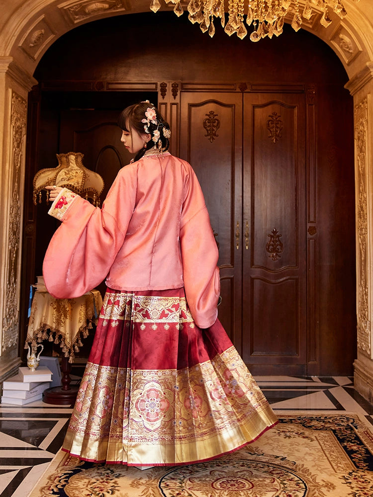 More than thirteen [shining gold] woven gold horse dress toast engagement clothes ming HanFuDreams