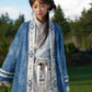 More than thirteen [Cangming Night] denim embroidered jacket curved collar top trousers set modern HanFuDreams