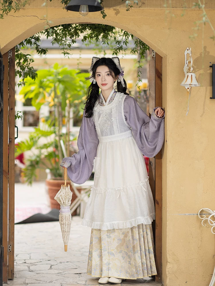 Chi Xia [Ziyang Meow Meow] Ming Tencel Short Shirt Horse Face Skirt Mask Skirt ming HanFuDreams