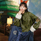 More than thirteen [Nick-Foxtrot Qingyun] leather round neck jacket Hanfu