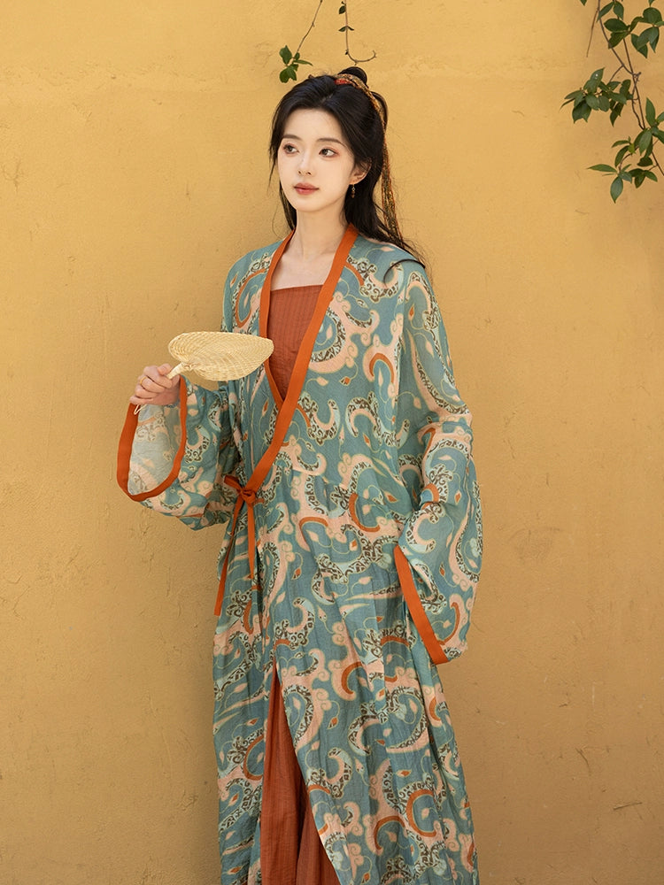 Wei Jinfeng straight train plain yarn flocking clothes Hanfu HanFuDreams
