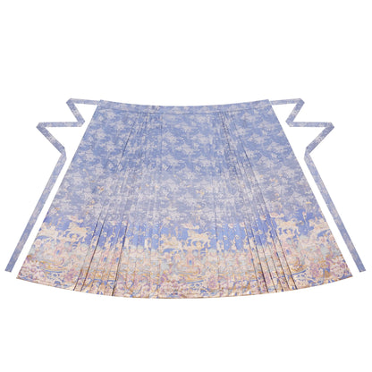 Carousel - Ming Pipa-Sleeve Hanfu Set—Mamianqun & Embroidered Overlay ming Flower Fairy Story Horse skirt S