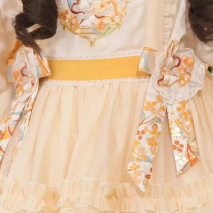 Flower Fairy Story [Golden Branch Rabbit Shadow] Pipa Sleeve Horse Dress Han Yang Eclectic Han han HanFuDreams Weaving gold bow [Send with skirt during the new period] S