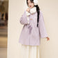 Chi Xia [Phalaenopsis Dream] velvet medium and long jacket imitation fox fur collar