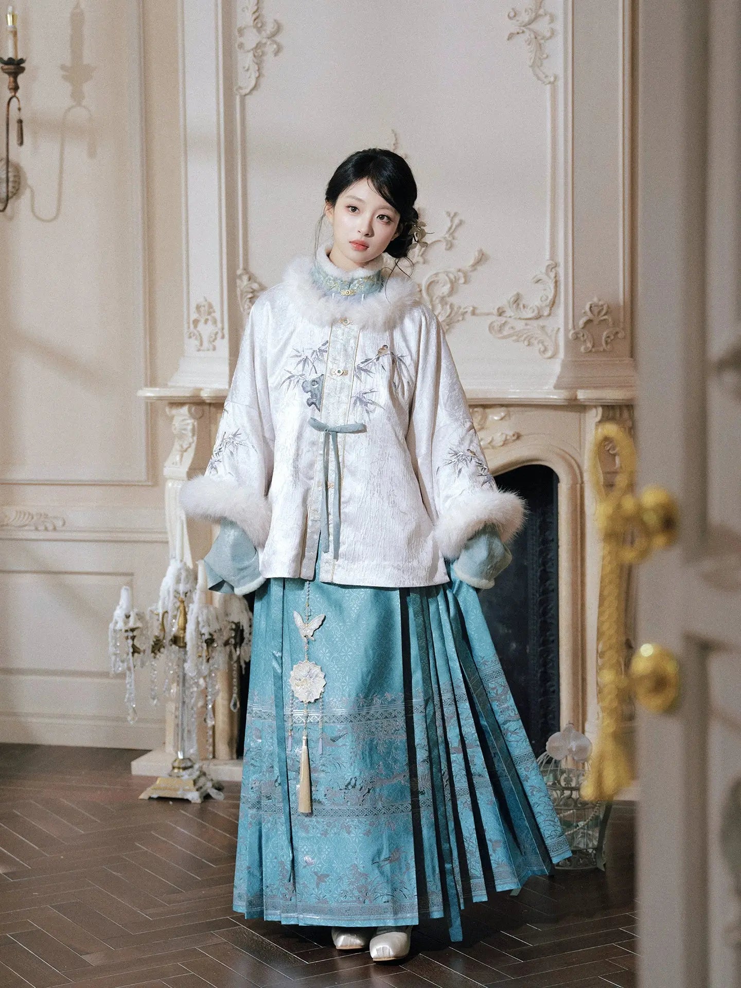 July Eve [Yan Xue Ning Bamboo] Pair Pipa Sleeve Short Armor Jacket han HanFuDreams