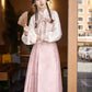 More than thirteen [Ziyang flowering period] pink woven gold horse dress modern HanFuDreams
