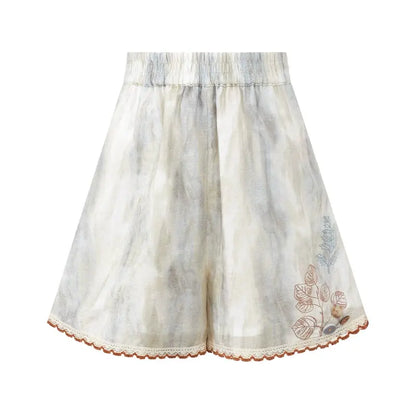 Embroidered Tencel Vest and Shorts Chic Set modern More than thirteen shorts S