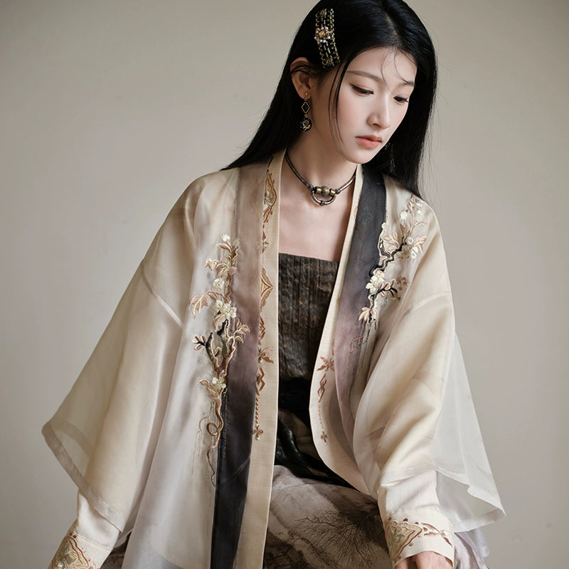 More than thirteen [Bing Candle Tour] Embroidered Tencel Top Two Skirts Song Hanfu song HanFuDreams three-piece set S