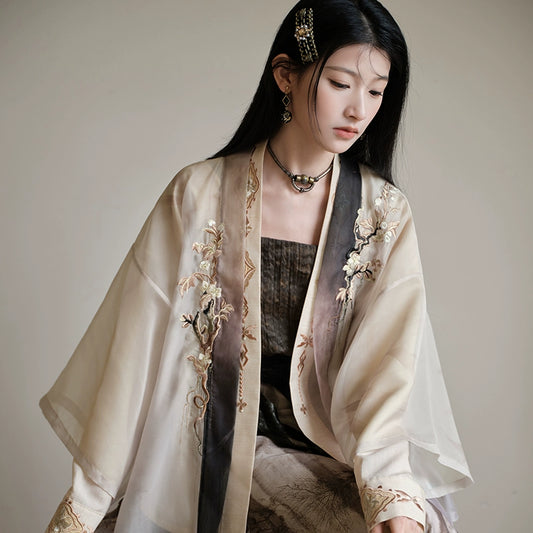 More than thirteen [Bing Candle Tour] Embroidered Tencel Top Two Skirts Song Hanfu song HanFuDreams three-piece set S