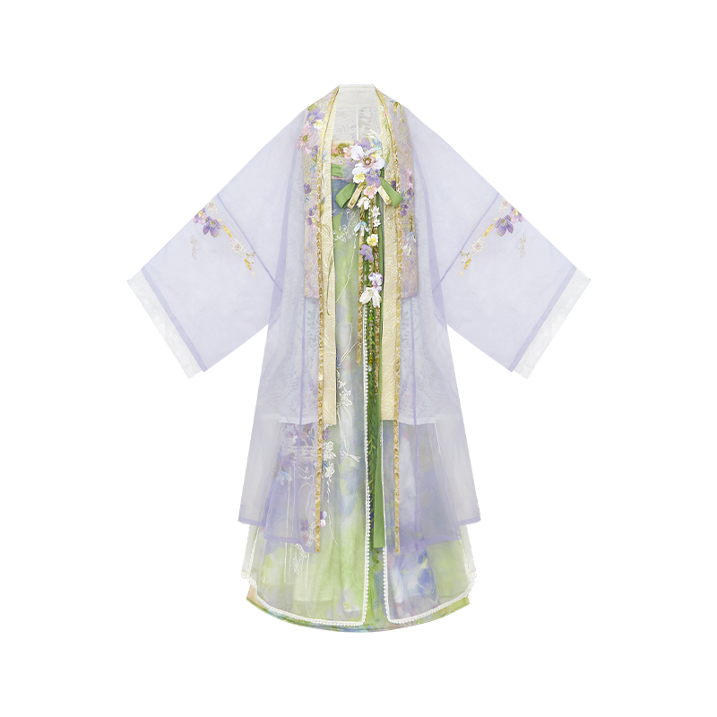 More than thirteen [single step to collect flowers] flower printing suspender skirt han HanFuDreams suspender skirt S