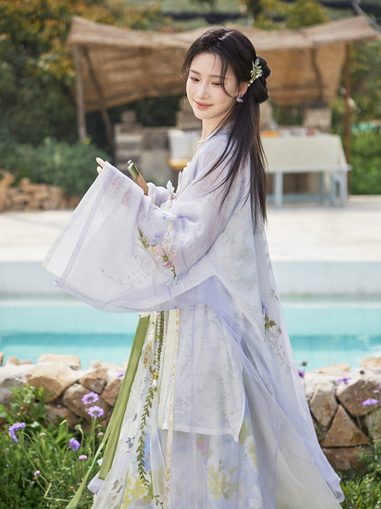 More than thirteen [single step to collect flowers] flower printing suspender skirt han HanFuDreams