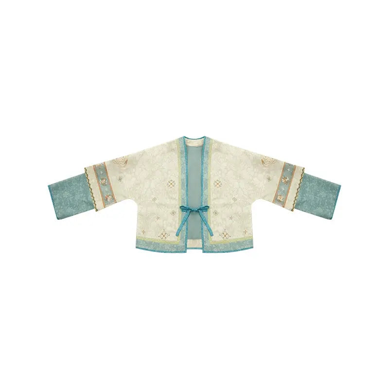 July Eve [Shumiyu Mingke] Fake two-piece pleated clothes, embroidered suspenders skirts han HanFuDreams pleated coat XS