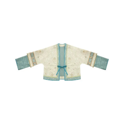 July Eve [Shumiyu Mingke] Fake two-piece pleated clothes, embroidered suspenders skirts han HanFuDreams pleated coat XS