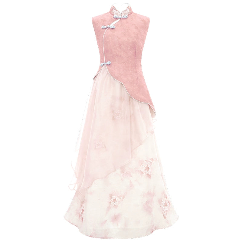 More than thirteen [Huaixiu] Huo Xiuxiu national style printed cheongsam modern HanFuDreams Improved cheongsam S