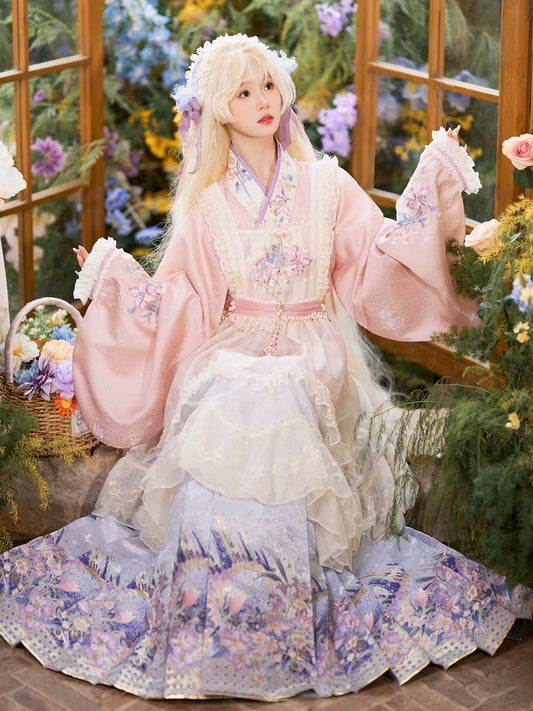 Flower Fairy Story [Frosting Garden] Beige Mesh Skirt Han-Yang Eclectic han HanFuDreams