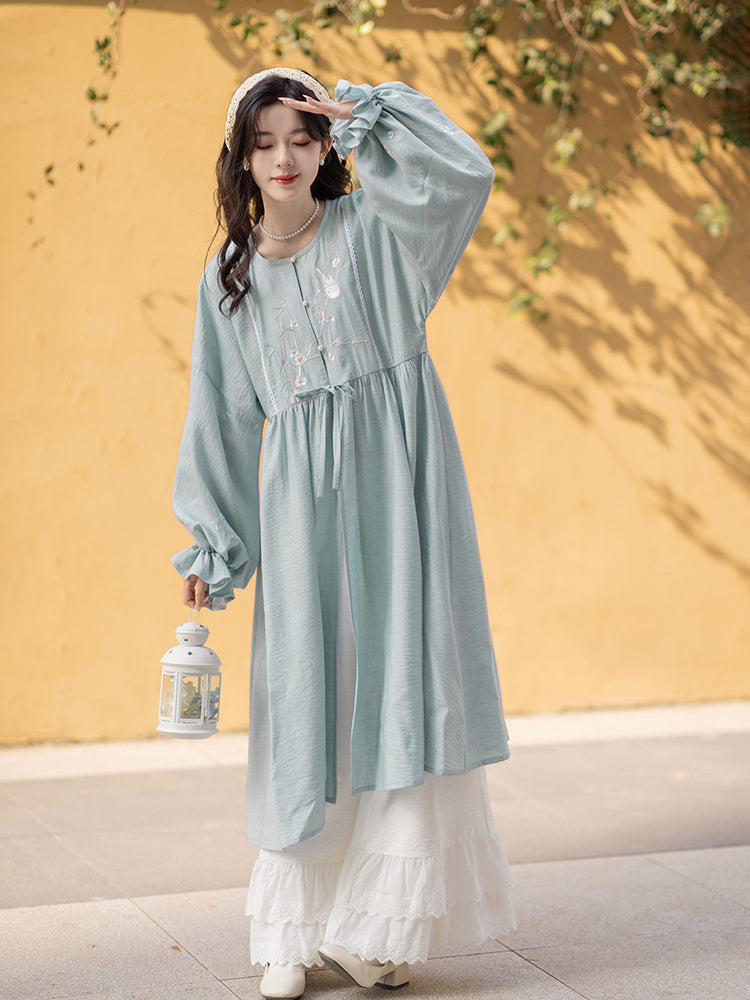 Han Element Man Cotton Crew Neck Long Shirt Song Pants Hanfu han HanFuDreams