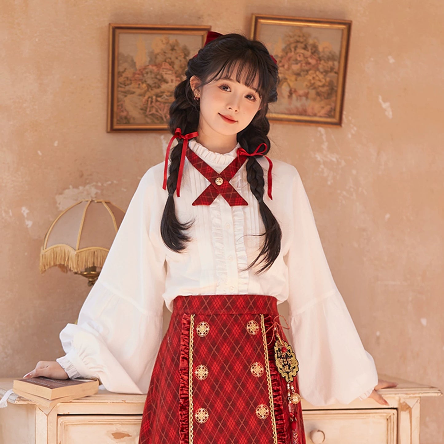 Flower Fairy Story [Red Fruit Manor] Vest Shirt Short Horse Noodles modern HanFuDreams