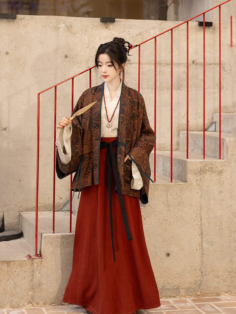 Jin made pleated clothes Shangyu linen broken skirt  Hanfu