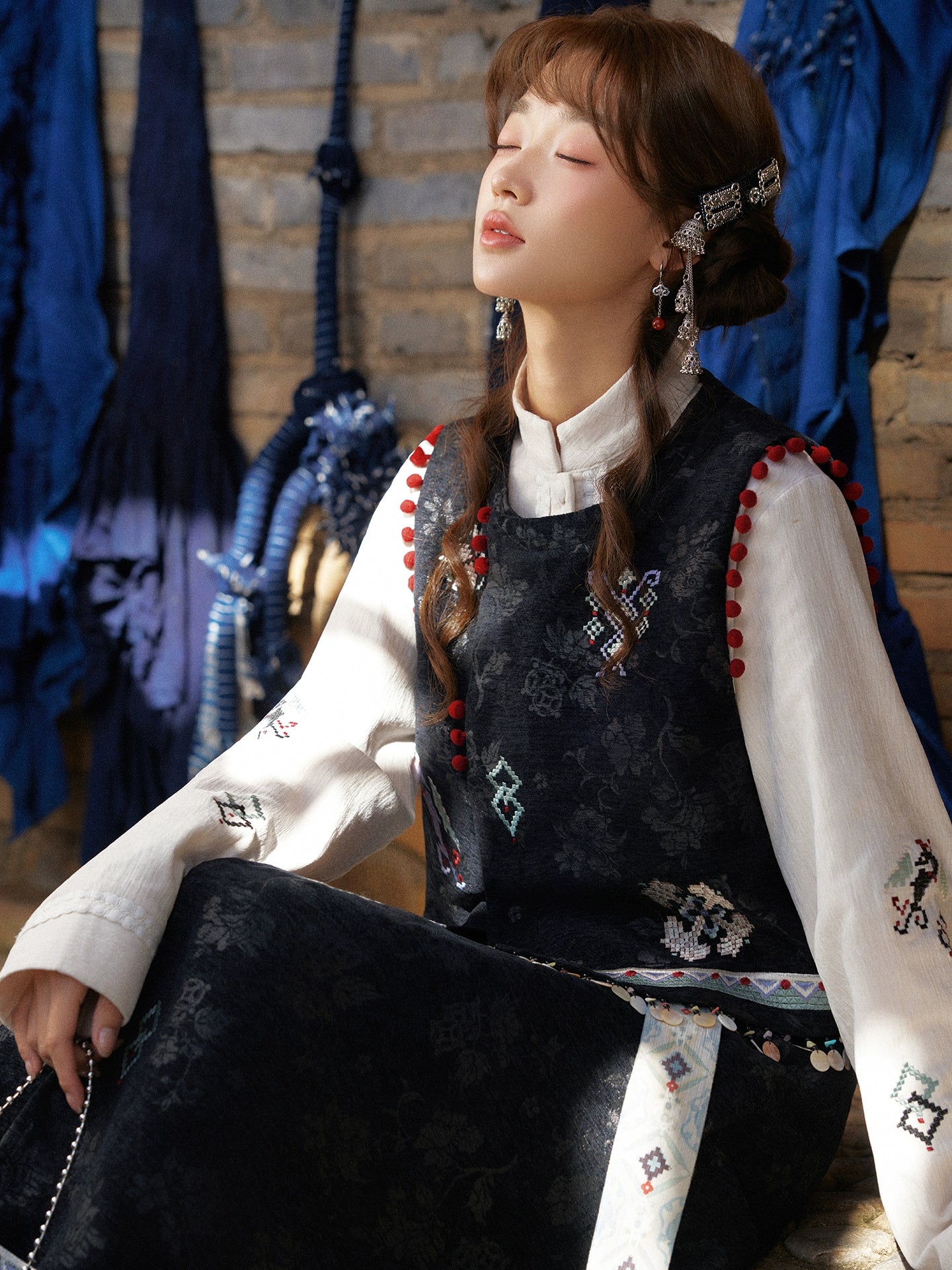 More than thirteen [Jinxiao] Bijia stand-up collar top skirt new Chinese suit modern HanFuDreams