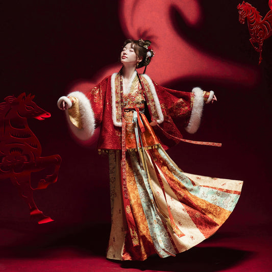 More than thirteen [Golden Horse Yangyan] placket jacket suspender skirt New Year's greeting clothes