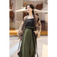Jinshang Tenci curved collar shirt  & broken skirt original Hanfu