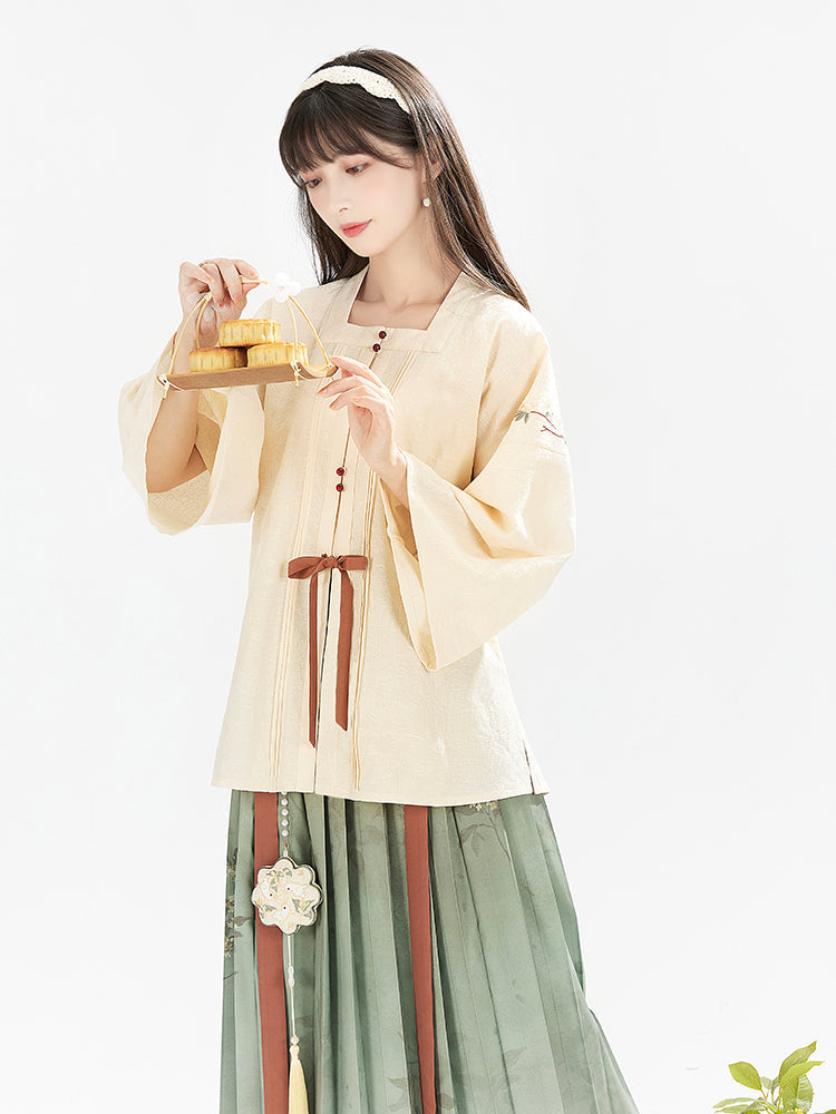 Square neck shirt pleated skirt Hanfu Mid-Autumn Festival limited edition rabbit ming HanFuDreams