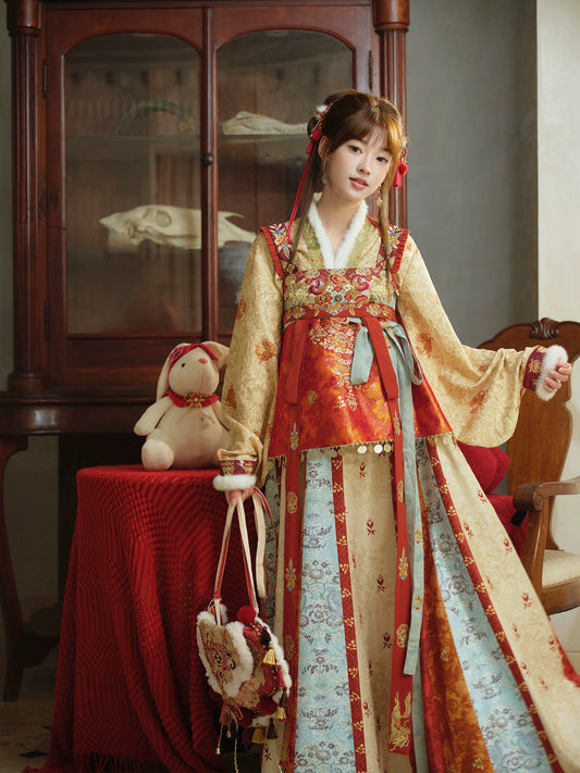 More than thirteen [Golden Horse Yangyan] placket jacket suspender skirt New Year's greeting clothes