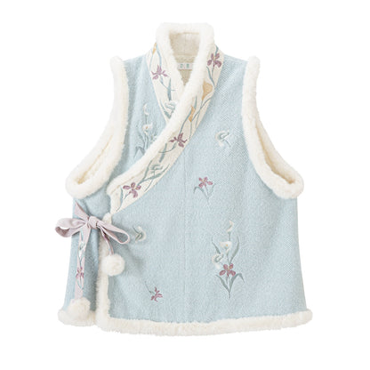 Chi Xia [Mengqi Iris] Han element velvet than nail lace skirt