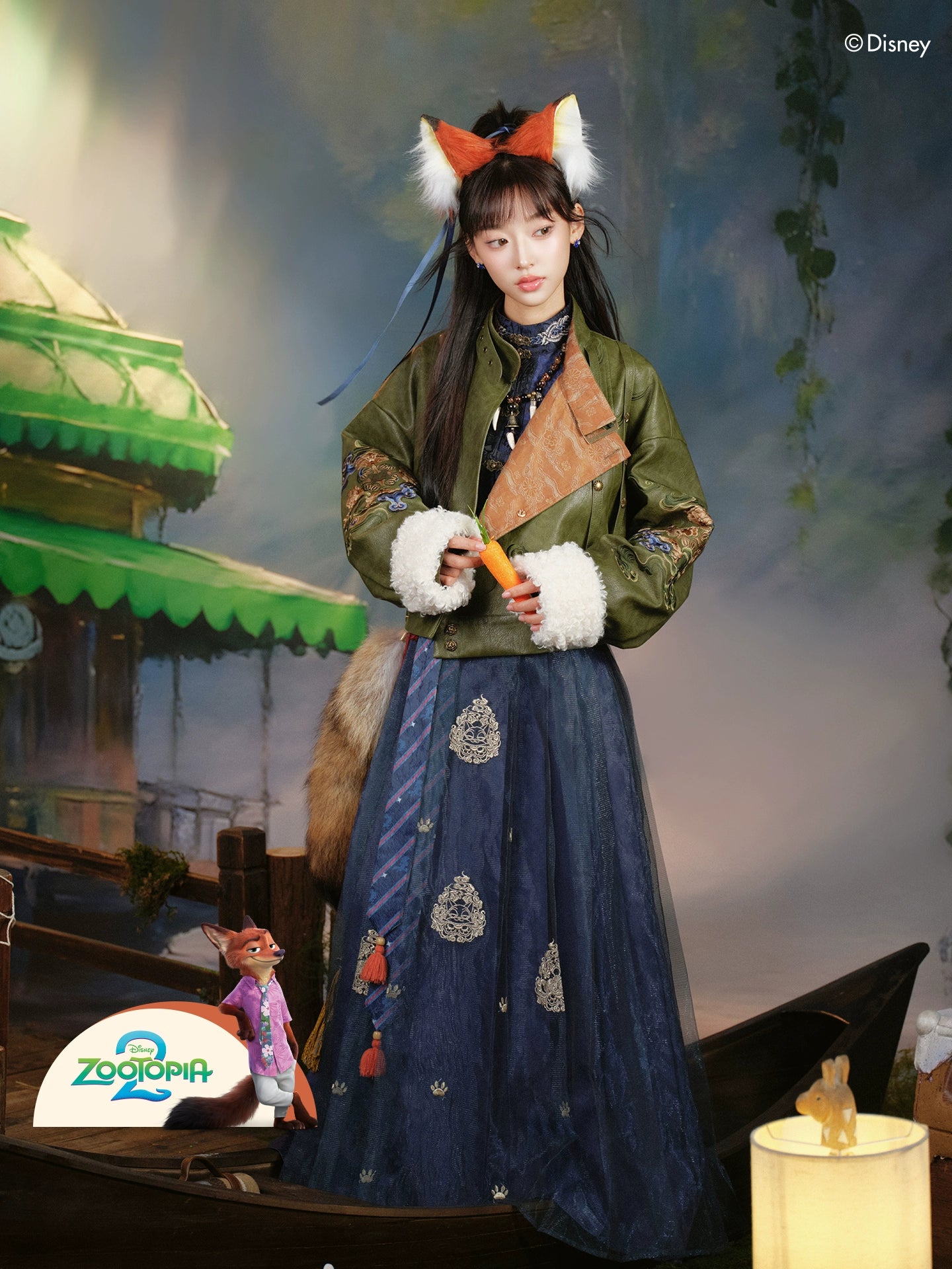 More than thirteen [Nick-Foxtrot Qingyun] leather round neck jacket Hanfu