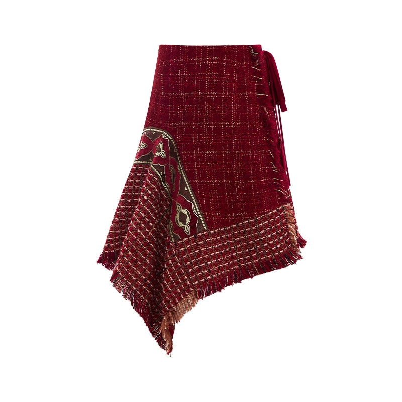 More than thirteen [Wind Horse Ballad] Xiaoxiangfeng Sense Jacket Irregular Half Skirt modern HanFuDreams skirt S