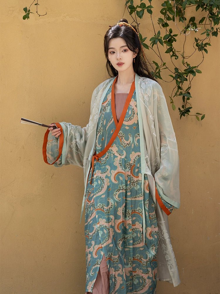 Wei Jinfeng straight train plain yarn flocking clothes Hanfu HanFuDreams