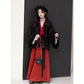 Chi Xia [Red and Ink] pleated collar shirt eight broken skirt Jin