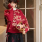 More than thirteen [Zhuxi] red New Year's round neck women's knitted sweater modern HanFuDreams