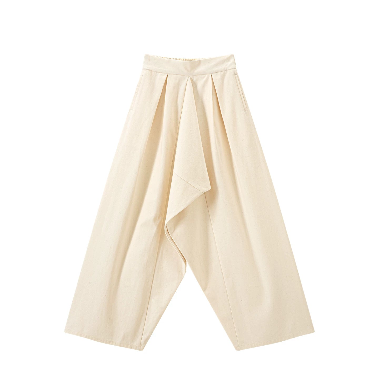 Chi Xia [Taoxi Room] Ming-made lapel shirt Tencel straight waist pants ming HanFuDreams Modified Beige Straight Waist Pants S