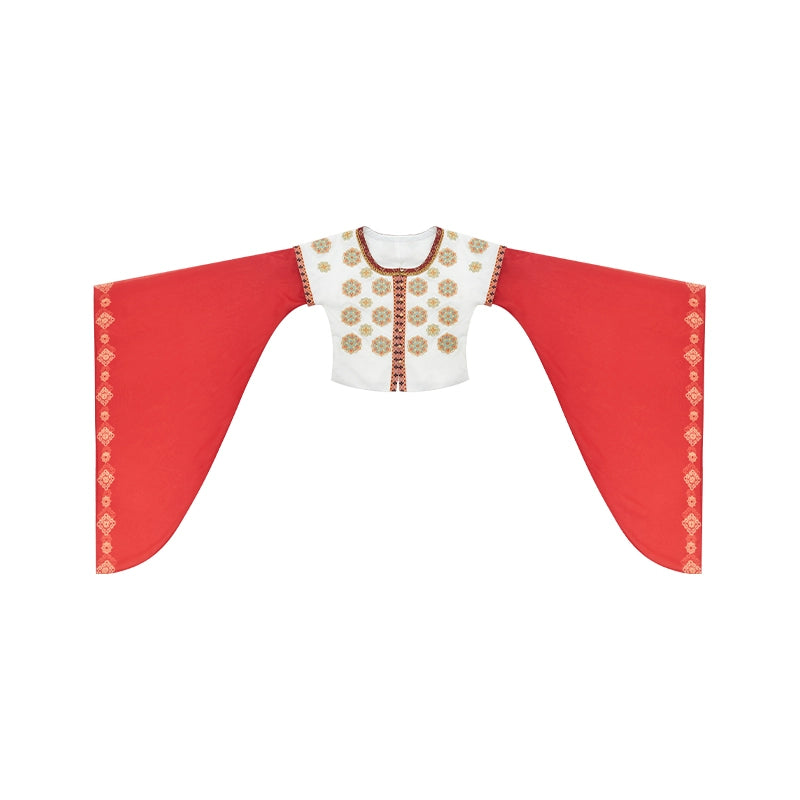 More than thirteen [pearl flame] flat-necked broken skirt Hanfu han HanFuDreams Tank neck top (removable large sleeves) is in stock. S