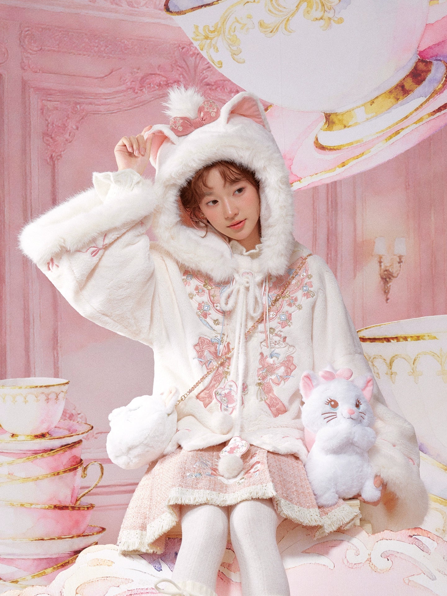 More than thirteen [cat edelweiss] round neck vest short horse face set modern HanFuDreams