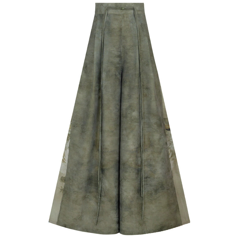 More than thirteen [Linchun poems] knitted cardigan wide-leg pants set spring HanFuDreams Wide leg pants S