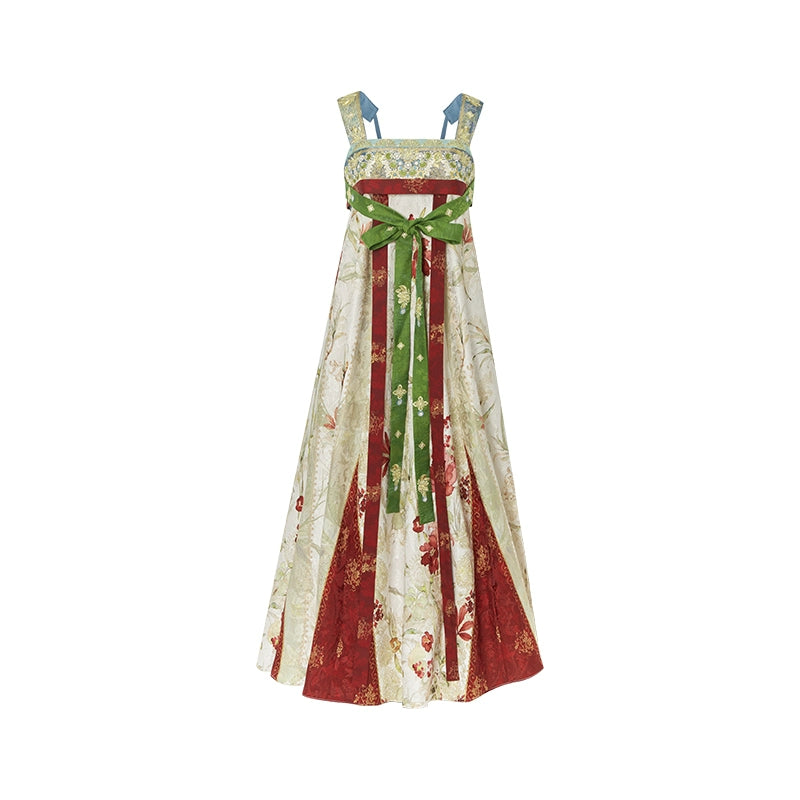 Thirteen more [Yujing Hibiscus] woven gold placket jacket chest suspender skirt Tang system tang HanFuDreams suspender skirt S