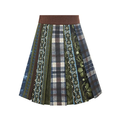[moss spirit] vest embroidered sweater short skirt Mori plush set modern HanFuDreams short skirt S
